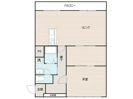 こぐまマンション中野町(1SLDK/4階)の間取り写真