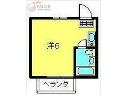 ハイツコスモス(ワンルーム/2階)の間取り写真