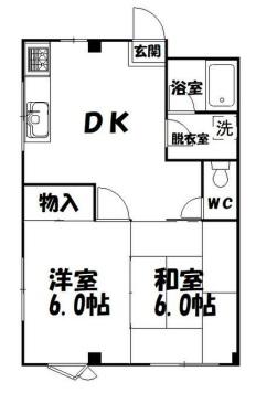 堀内コーポ(2DK/2階)の間取り写真