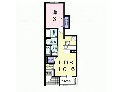 アイフリーデ(1LDK/1階)の間取り写真