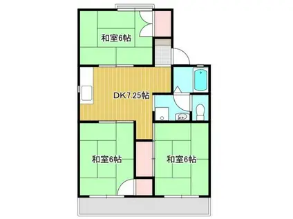 ハイツラポールB(3DK/2階)の間取り写真