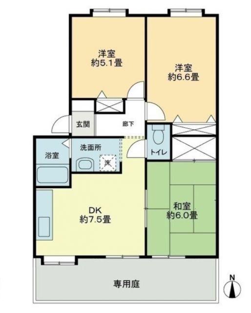 フォブール久松(3DK/1階)の間取り写真