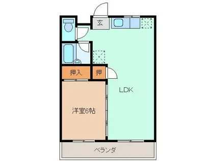 サンライフスズキ PARTII(1LDK/2階)の間取り写真