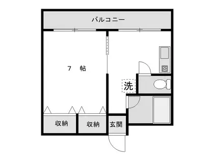 ヒロアイビル(1K/3階)の間取り写真