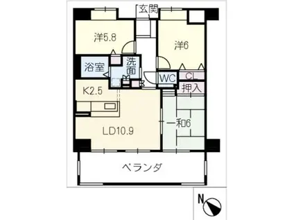 シティコーポ有松駅前1005(3LDK/10階)の間取り写真