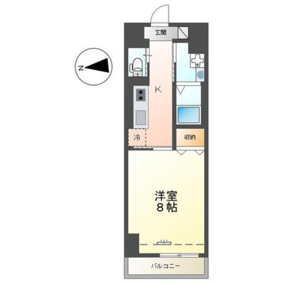 中央地所西条駅前ビル(1K/9階)の間取り写真