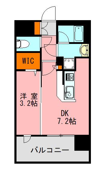 LANDIC PREMIUM HAKATA(1DK/12階)の間取り写真