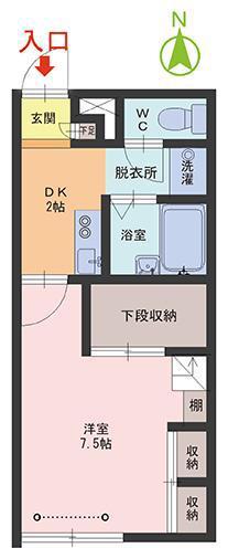 ルミエール(1DK/1階)の間取り写真