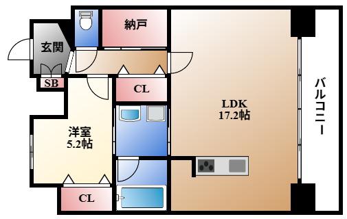ポルタニグラ大須(1SLDK/11階)の間取り写真