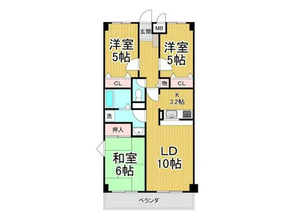 センチュリーコート宝塚(3LDK/5階)の間取り写真
