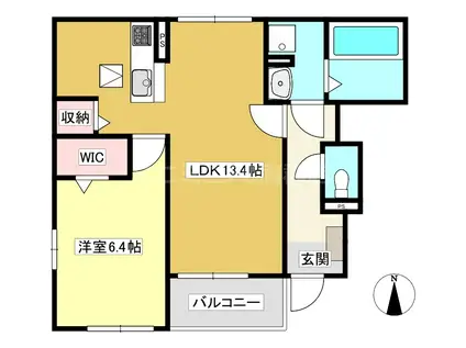 マジェスタ凜(1LDK/1階)の間取り写真