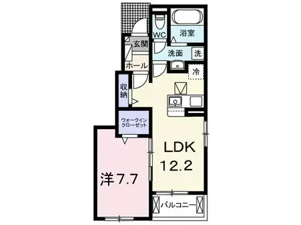 ラ・クラリエールS(1LDK/1階)の間取り写真