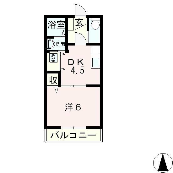 目片アパートA(1DK/1階)の間取り写真