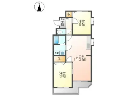 ロイヤル浅野(2LDK/3階)の間取り写真