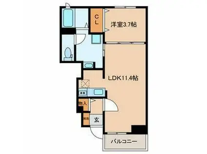 コーラルガーデン(1LDK/1階)の間取り写真