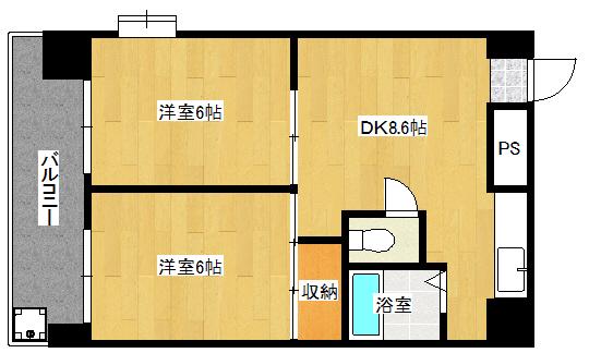 第3柴田ビル(2DK/4階)の間取り写真