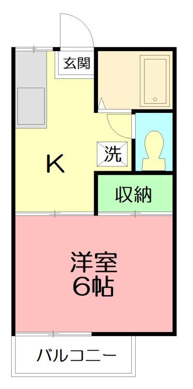ファミーユ菅野(1K/2階)の間取り写真