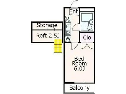 あかるハイム18(1K/2階)の間取り写真