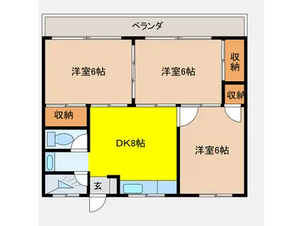 アクロポーラ(3DK/3階)の間取り写真