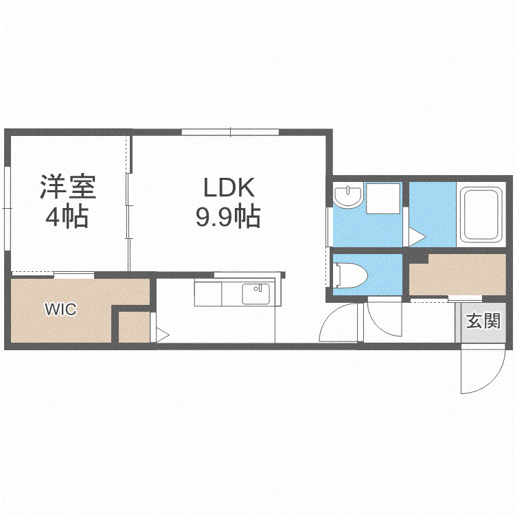 リーサ小樽(1LDK/1階)の間取り写真