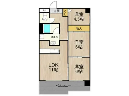 テンフォーティー(3LDK/4階)の間取り写真