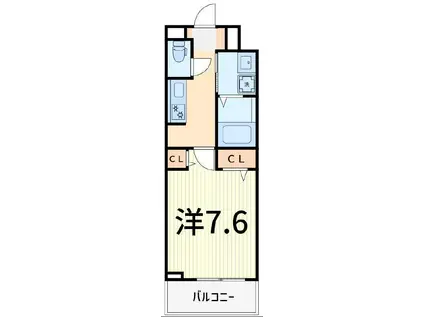 フルール ベール(1K/2階)の間取り写真