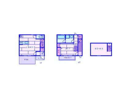 ETERNAL VILLAGE II(1LDK/1階)の間取り写真