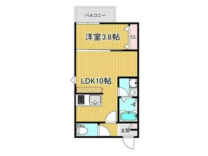 LECOCON中川II(1LDK/1階)の間取り写真