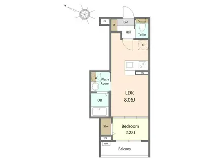 アークリヴィエール河原町(1LDK/3階)の間取り写真