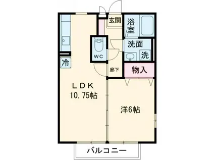 プレミール(1LDK/2階)の間取り写真