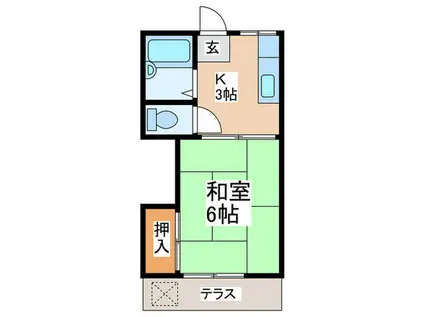 コーポ山田A(1K/1階)の間取り写真