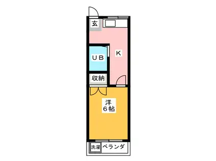 高伸ハイツ(1K/1階)の間取り写真