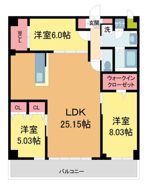 プレジオ西宮北口(3LDK/5階)の間取り写真