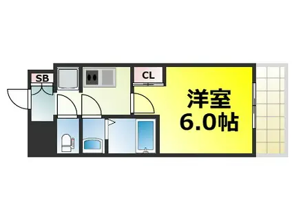 プレサンス南堀江(1K/4階)の間取り写真