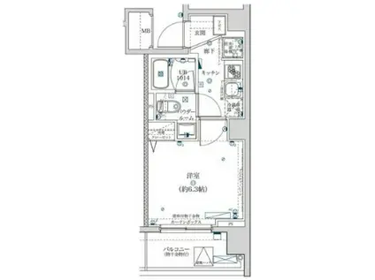 SQUARE CITY HIGASHI KANAGAWA(1K/11階)の間取り写真