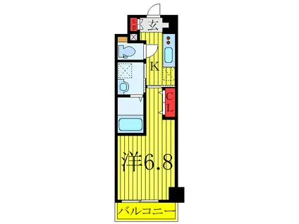 ミヤビヒルズ西池袋(1K/4階)の間取り写真