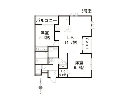 イルボスコ砧公園(2LDK/4階)の間取り写真