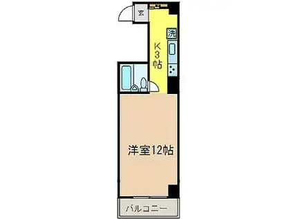 キャッスル蔵前(ワンルーム/4階)の間取り写真