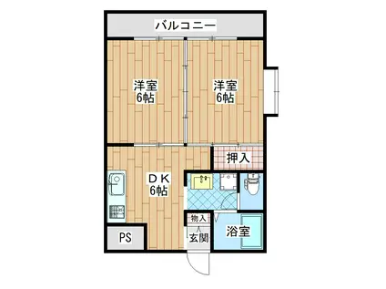 YS BLD.20(2DK/5階)の間取り写真