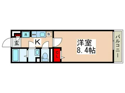 ベルス 市川(1K/1階)の間取り写真