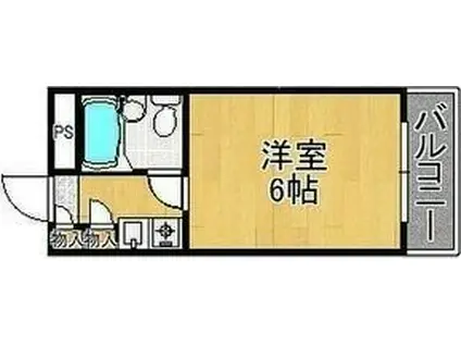 パルミエールおりおの公園(1K/4階)の間取り写真