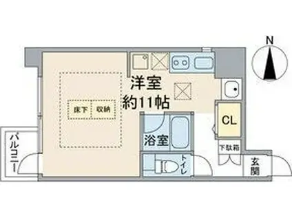 ラクロア(ワンルーム/3階)の間取り写真