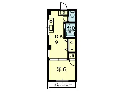 白石ビル(1LDK/4階)の間取り写真