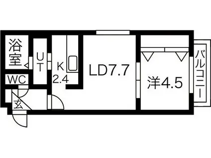 トライフォース12(1LDK/2階)の間取り写真