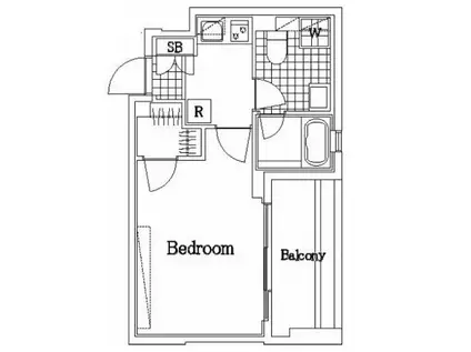 ザ・レジデンス・オブ・トーキョーH20ウエストタワー(1K/2階)の間取り写真