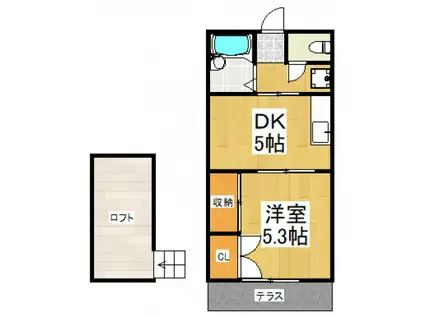 エル鷹の台II(1DK/1階)の間取り写真