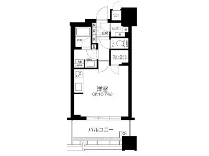 白金ザ・スカイ イースト(ワンルーム/5階)の間取り写真