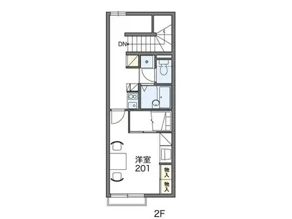レオパレスKAMON VI(1K/2階)の間取り写真