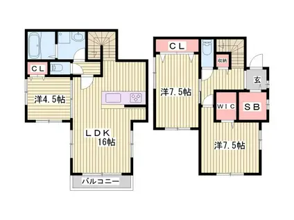 グーフォドーロ城乾(3LDK/1階)の間取り写真