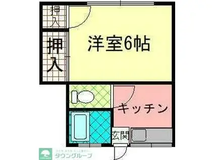 森田荘(1K/1階)の間取り写真